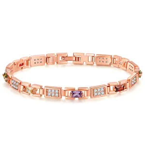 Multicolor Crystal & Cubic Zirconia Belt Tennis Bracelet