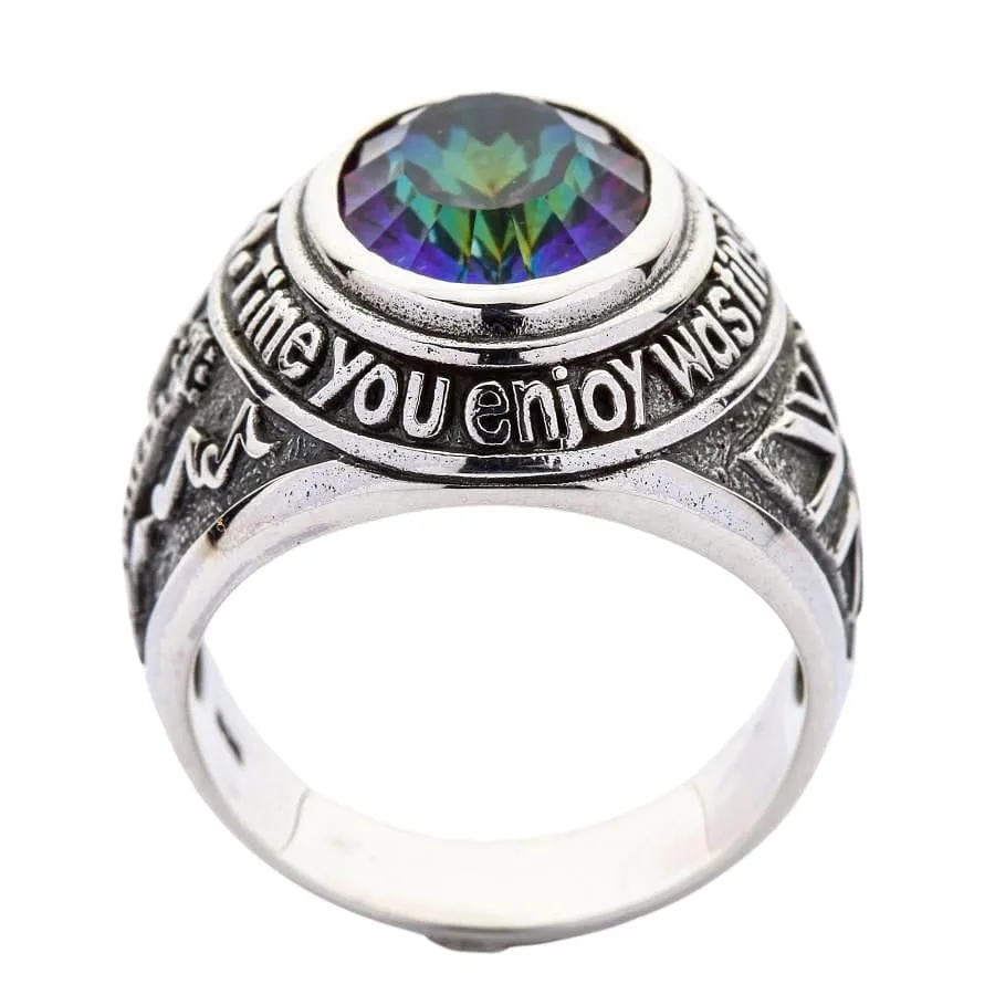 Mystic Quartz Sterling Silver Union Jack Flag Ring
