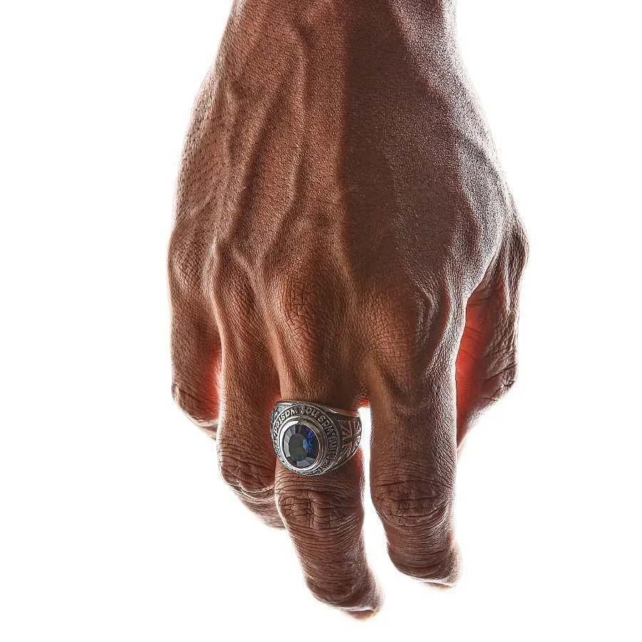 Mystic Quartz Sterling Silver Union Jack Flag Ring