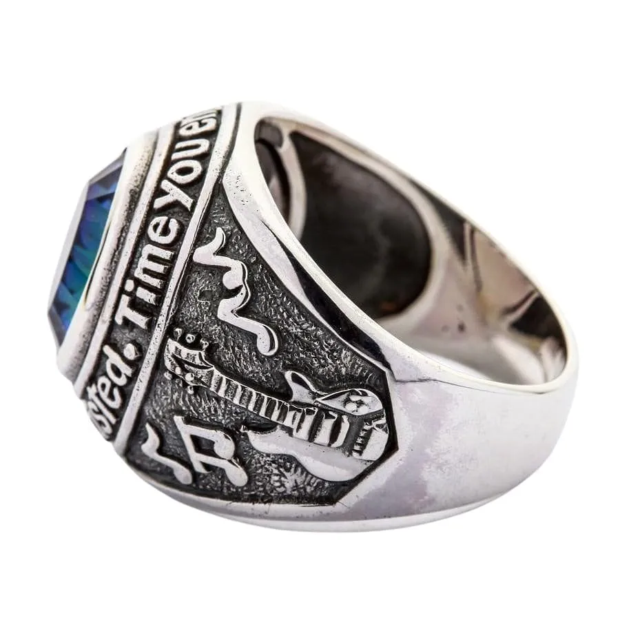 Mystic Quartz Sterling Silver Union Jack Flag Ring
