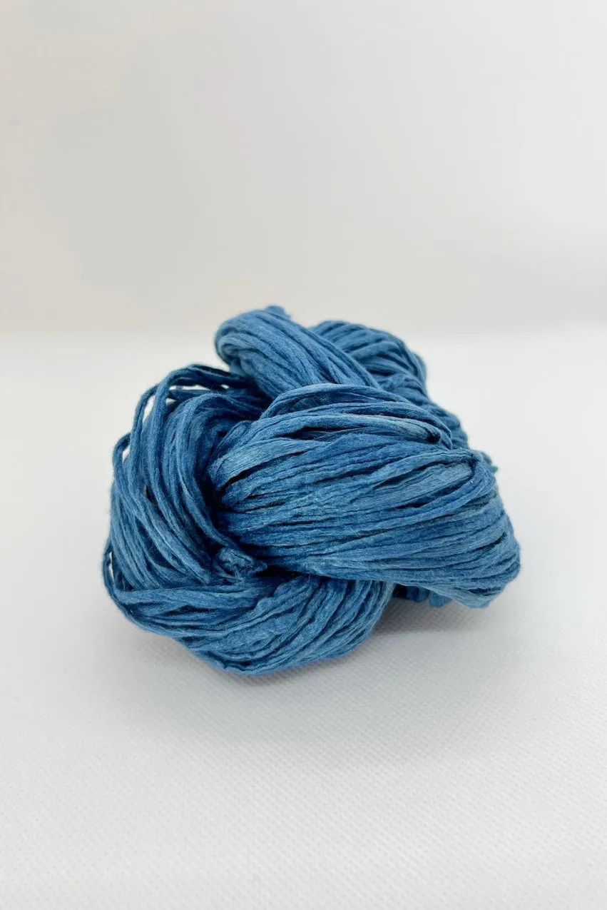 n-34 Indigo dyed sheer soft silk tape