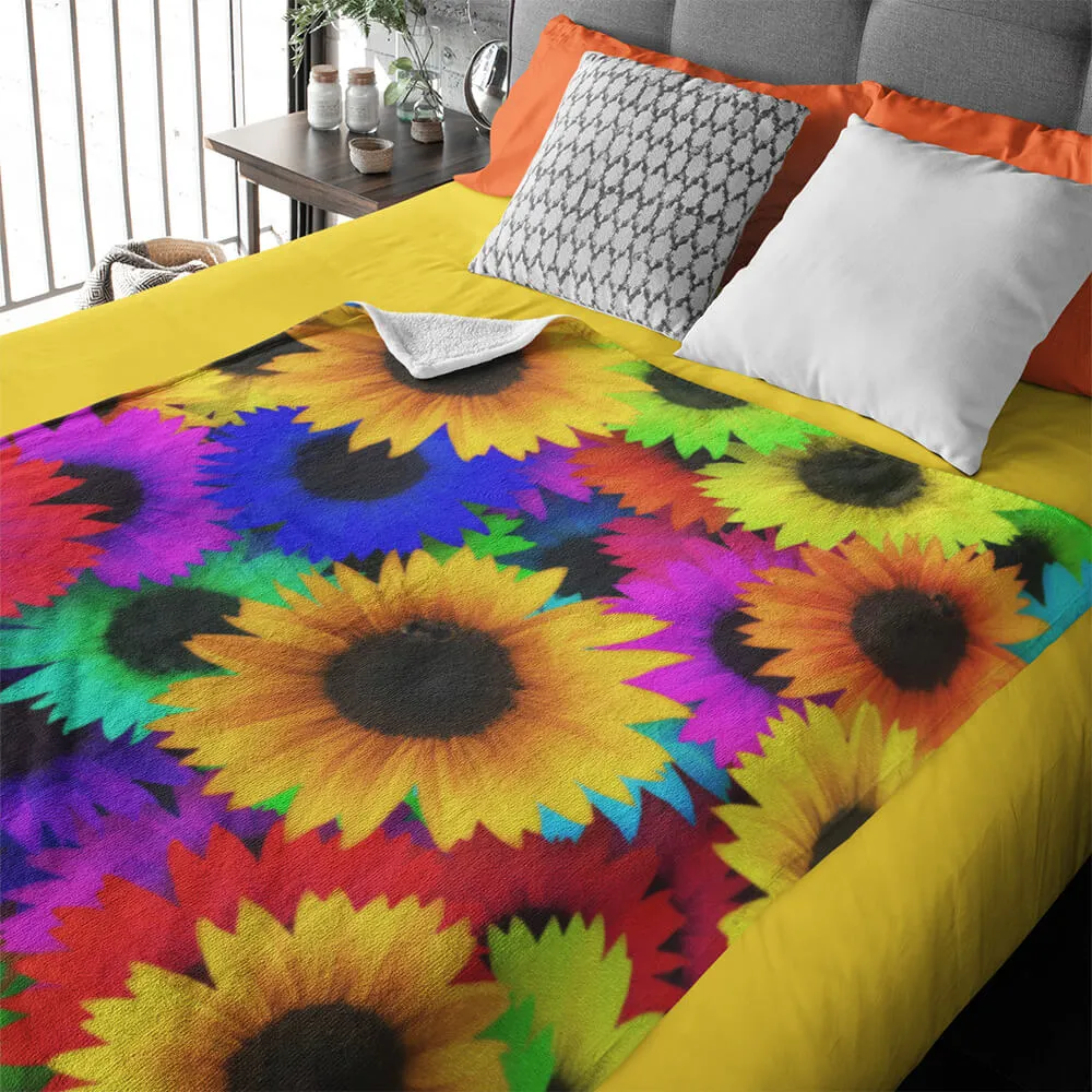 Neon Bloom Throw Blanket