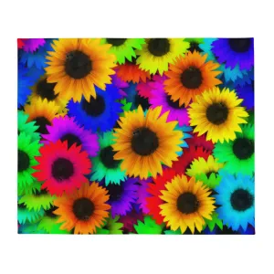 Neon Bloom Throw Blanket