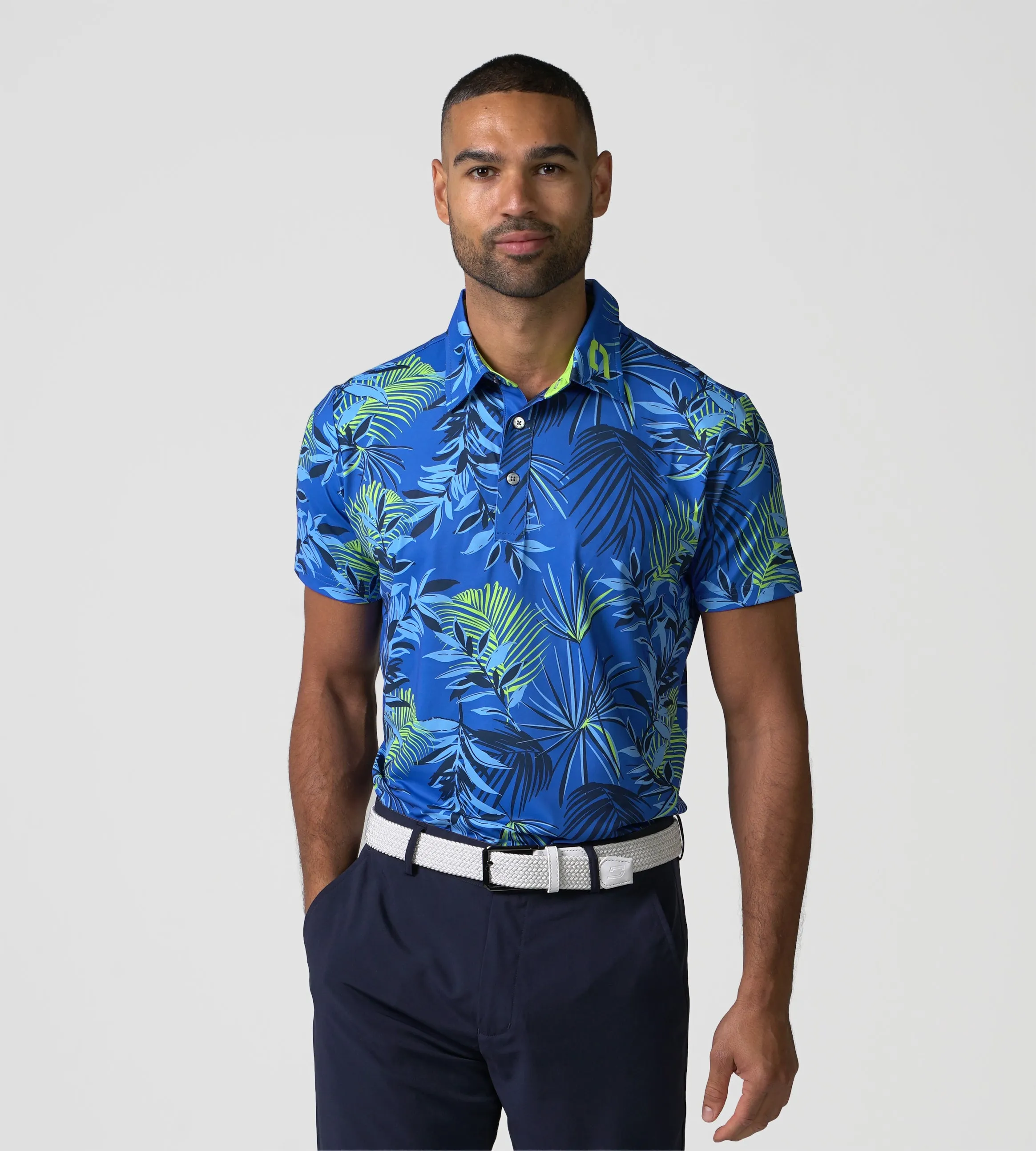 NEON TROPIC POLO - BLUE