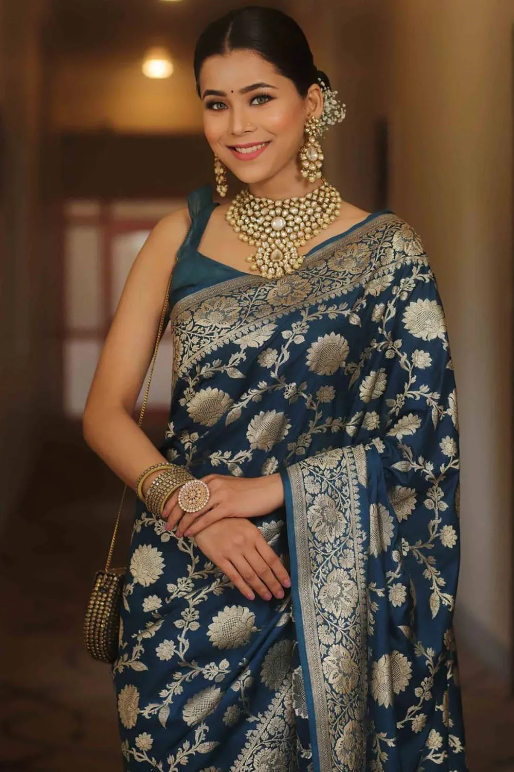 Nevy Alluring Banarasi Soft Silk Saree