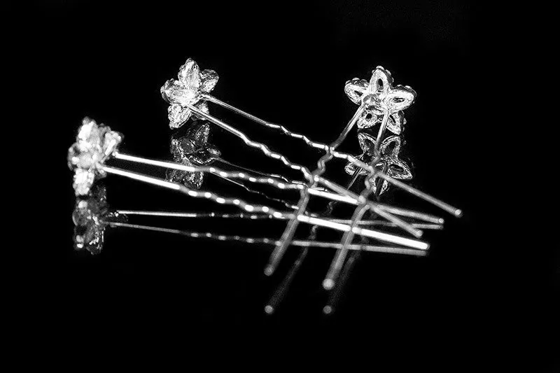 Nicola Pearl Flower Hair Stick Pin | Pearl | Rhinestone