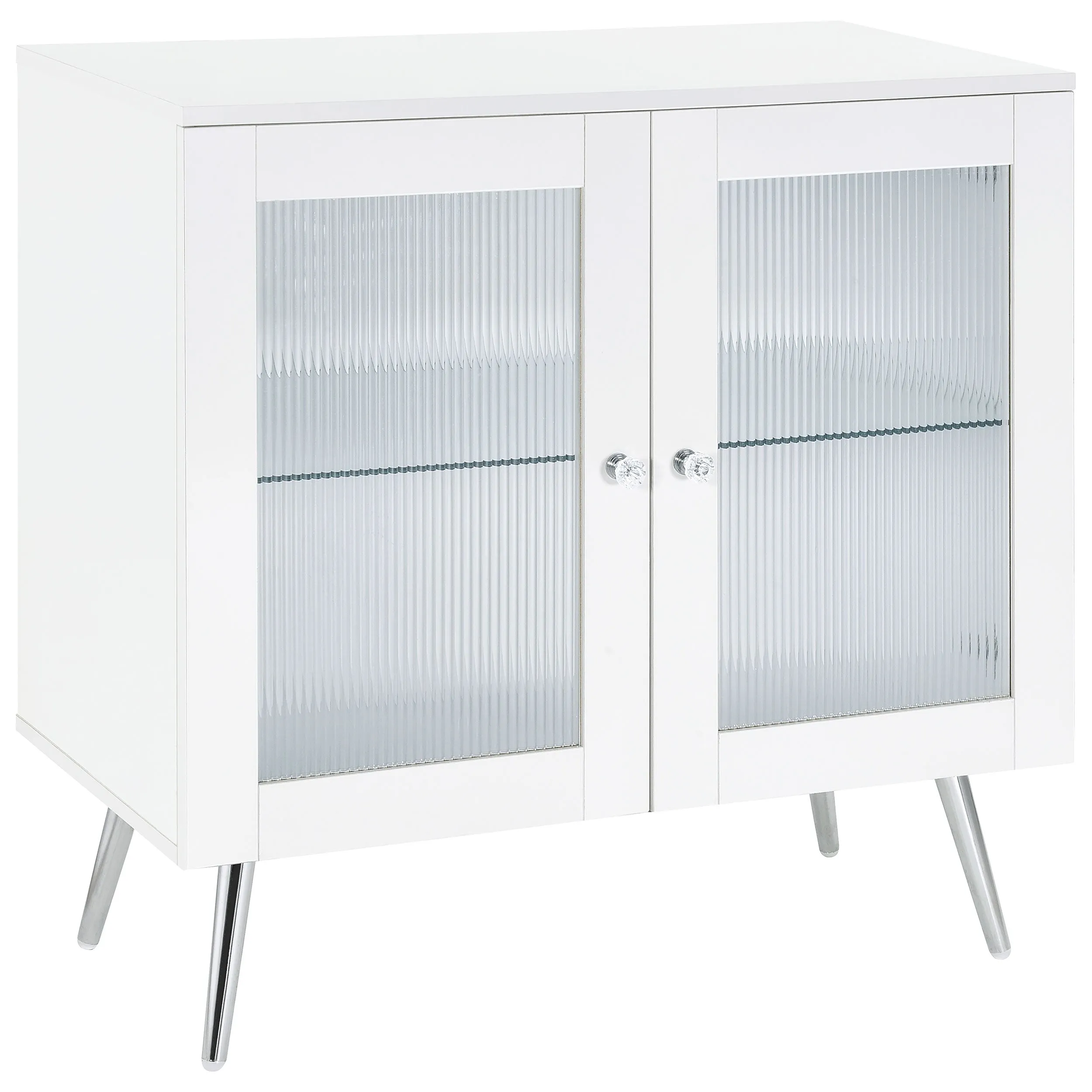 Nieta 2-door Engineered Wood Accent Cabinet White High Gloss