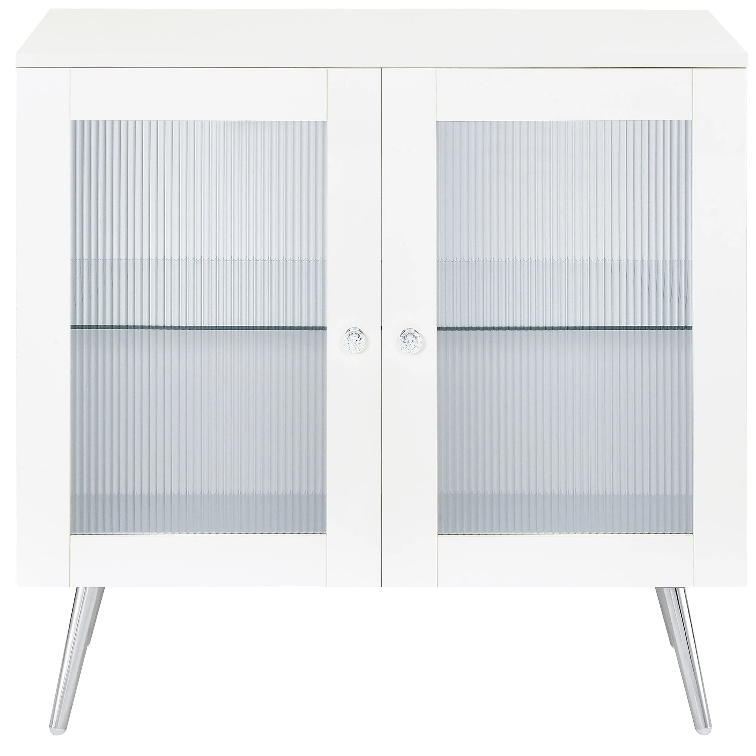 Nieta 2-door Engineered Wood Accent Cabinet White High Gloss