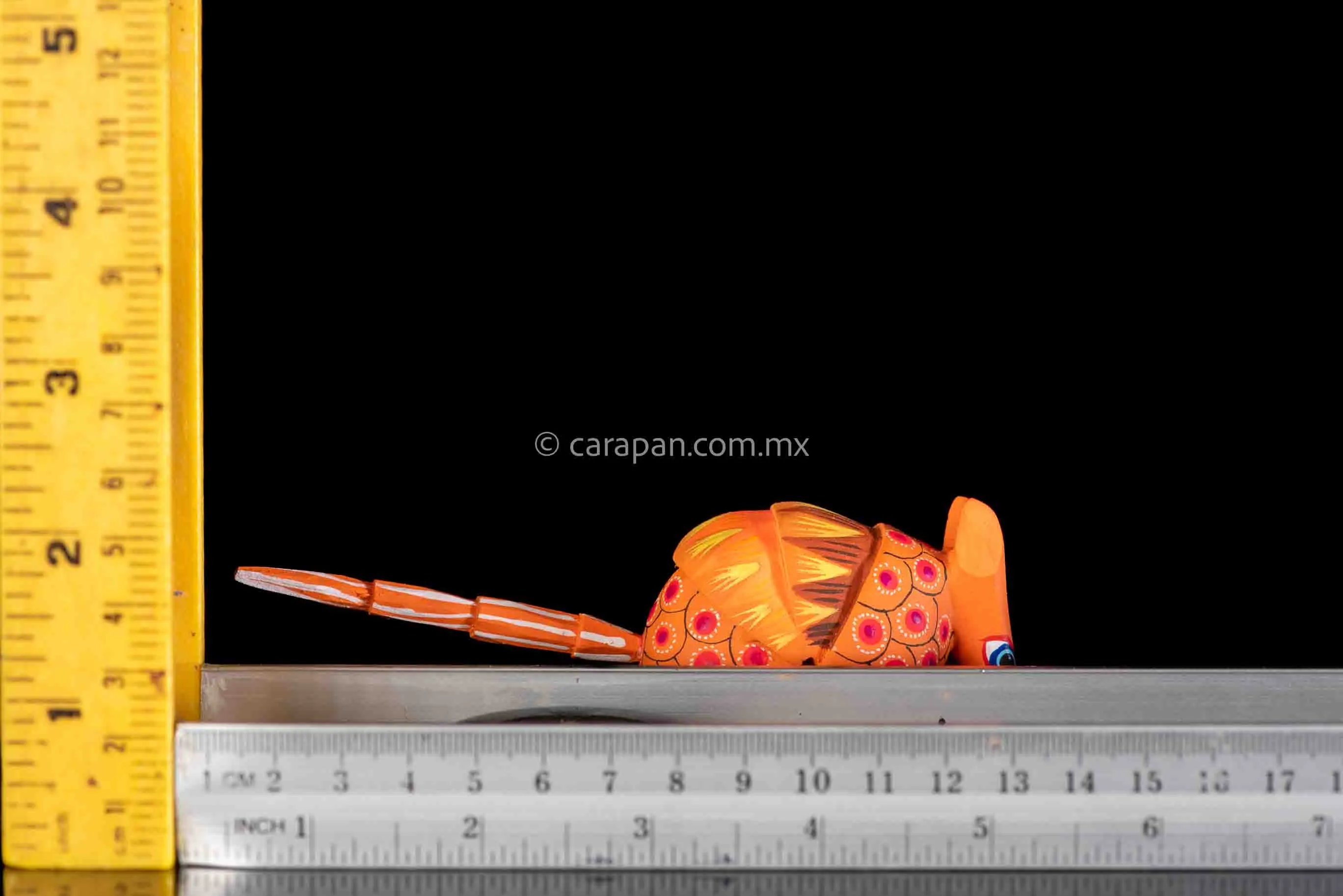 Oaxacan Alebrije Orange Armadillo Wood Carving