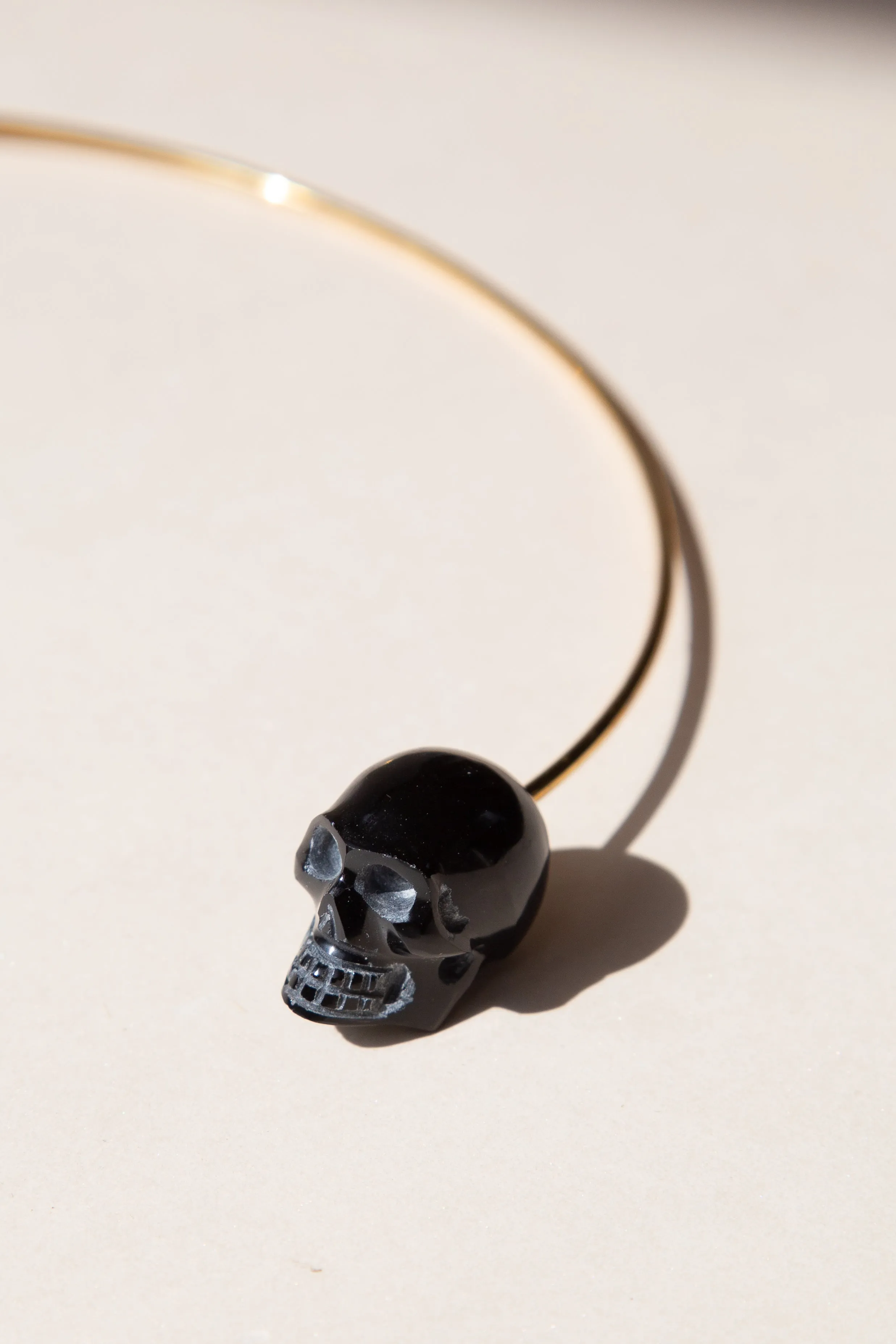 Obsidian Skull Choker