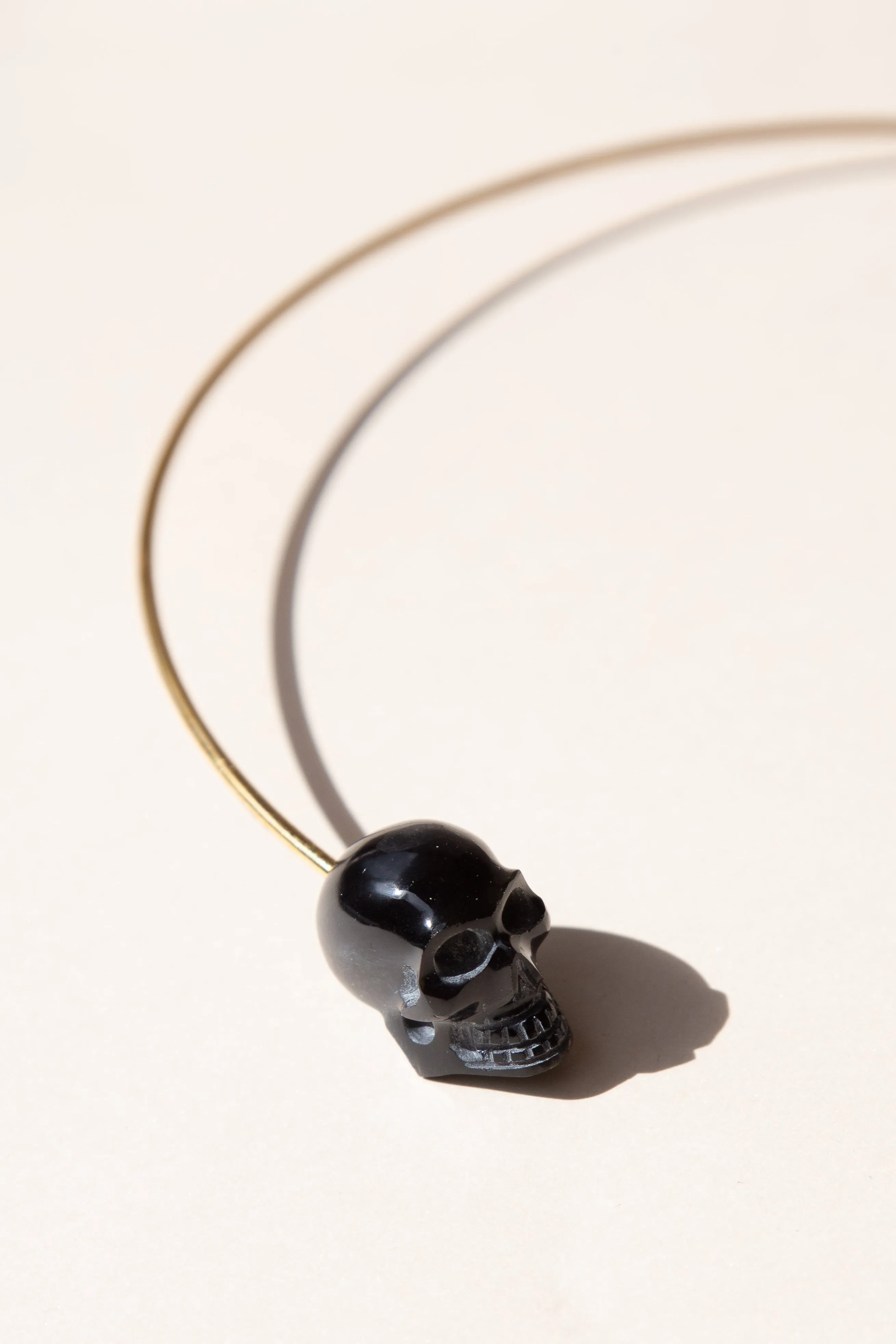 Obsidian Skull Choker