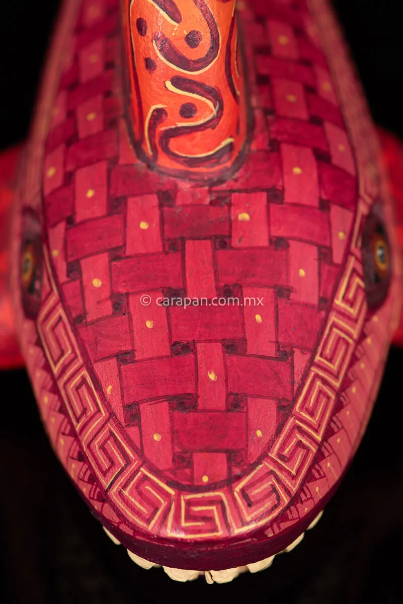 Orange Shark Fine Mexican Wood Carving Alebrije
