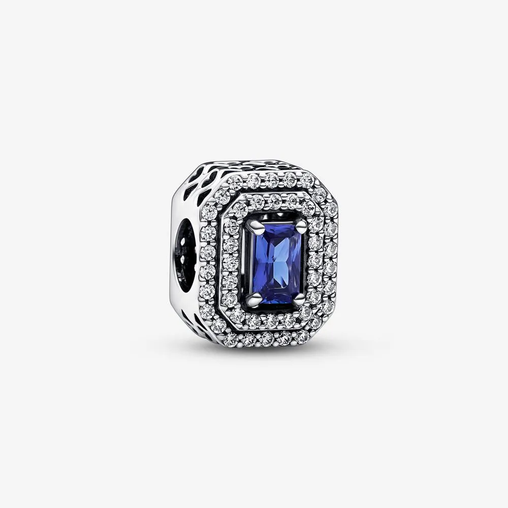 Pandora Blue Sparkling Levelled Rectangular Charm