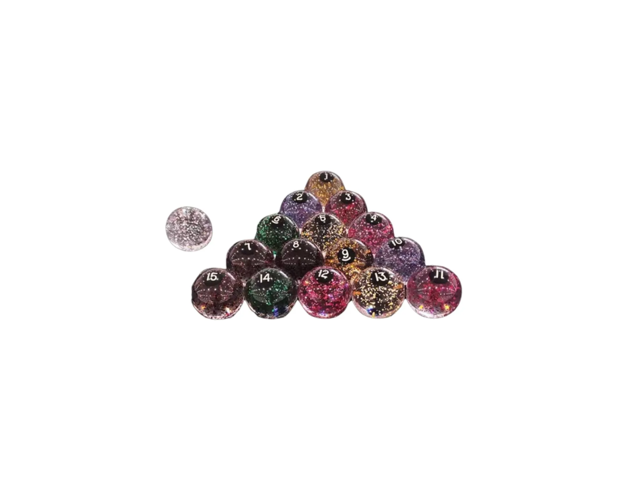 Panther Crystal Sparkling Pool Ball Set