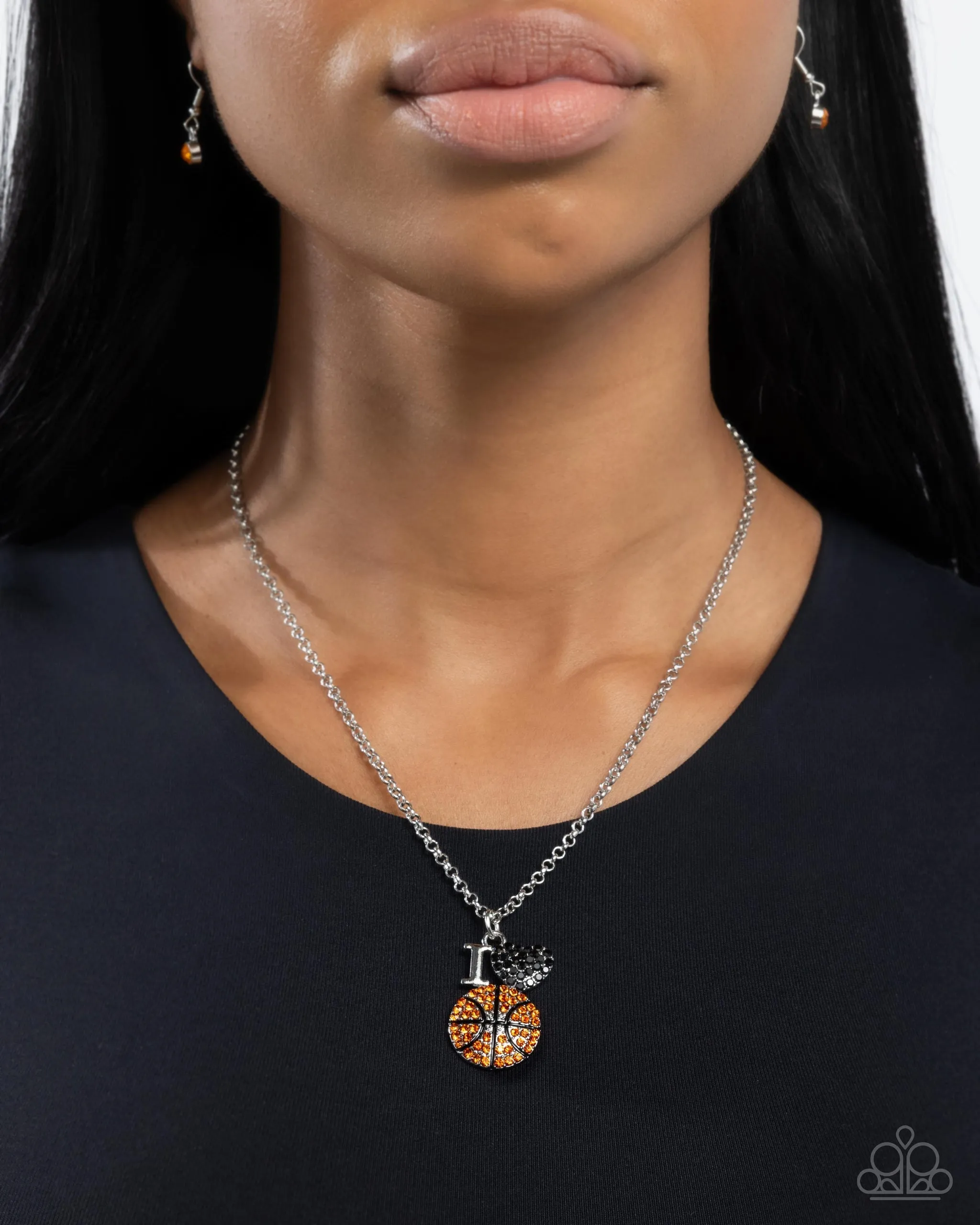 Paparazzi Basketball Balance - Orange Necklace