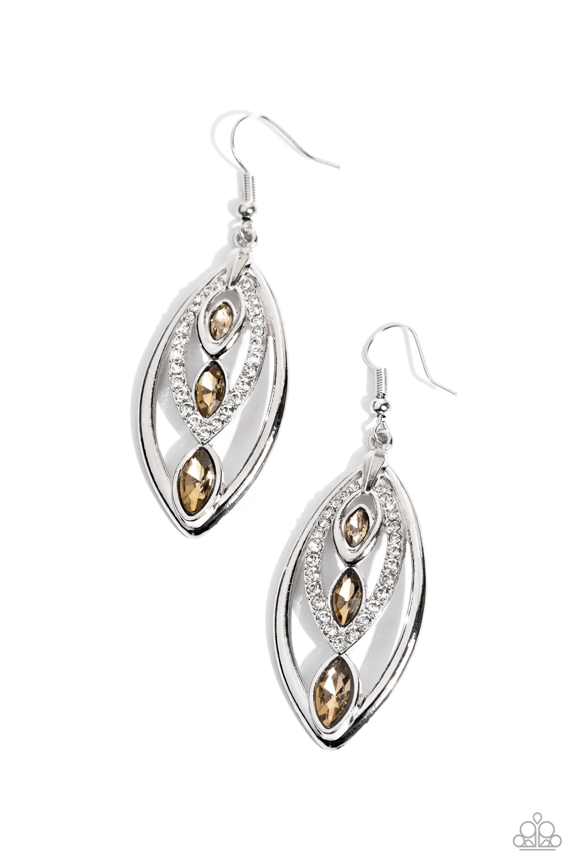 Paparazzi Extra Exuberant Earrings Brown