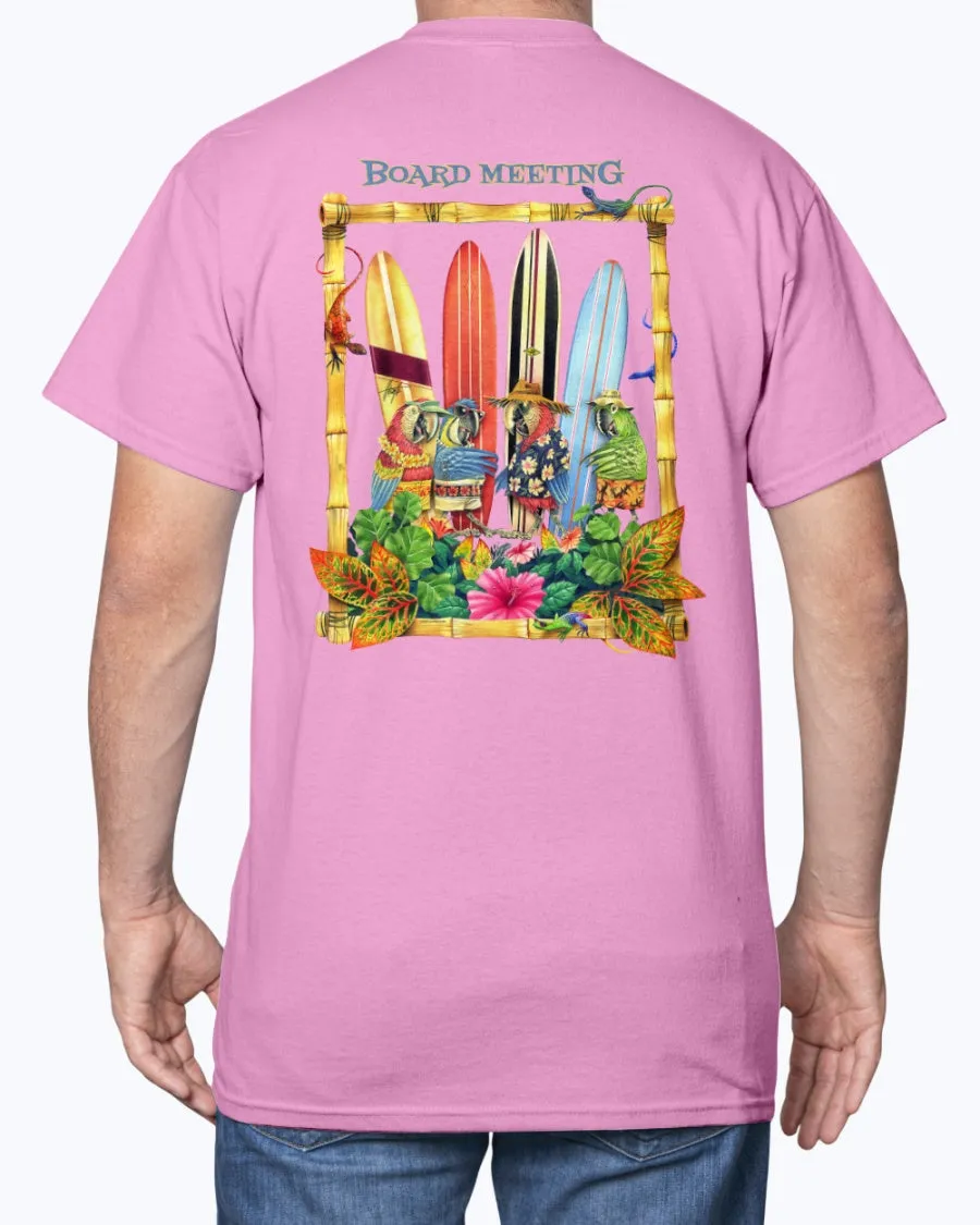Parrot Board Meeting Surfing Beach T-Shirt