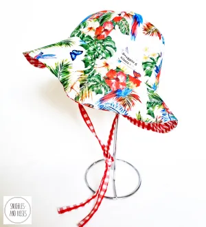 Parrots Print Reversible Sunhat-Wide Brim Style