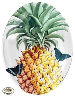 PDXC19308b_OvalGlassPlate_Pineapple -- Oval Plate Pineapple