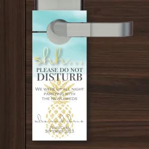 Personalized Wedding Door Hangers - Pineapple