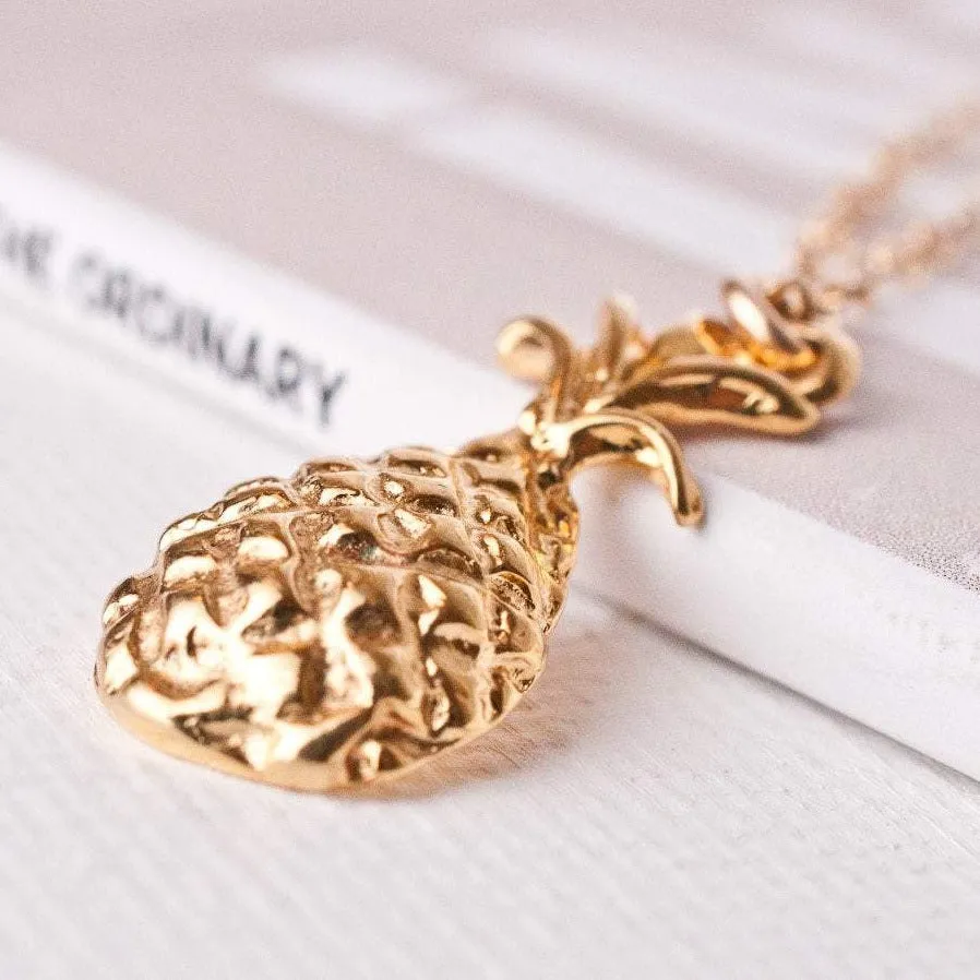 Pineapple Goddess Necklace In Gold