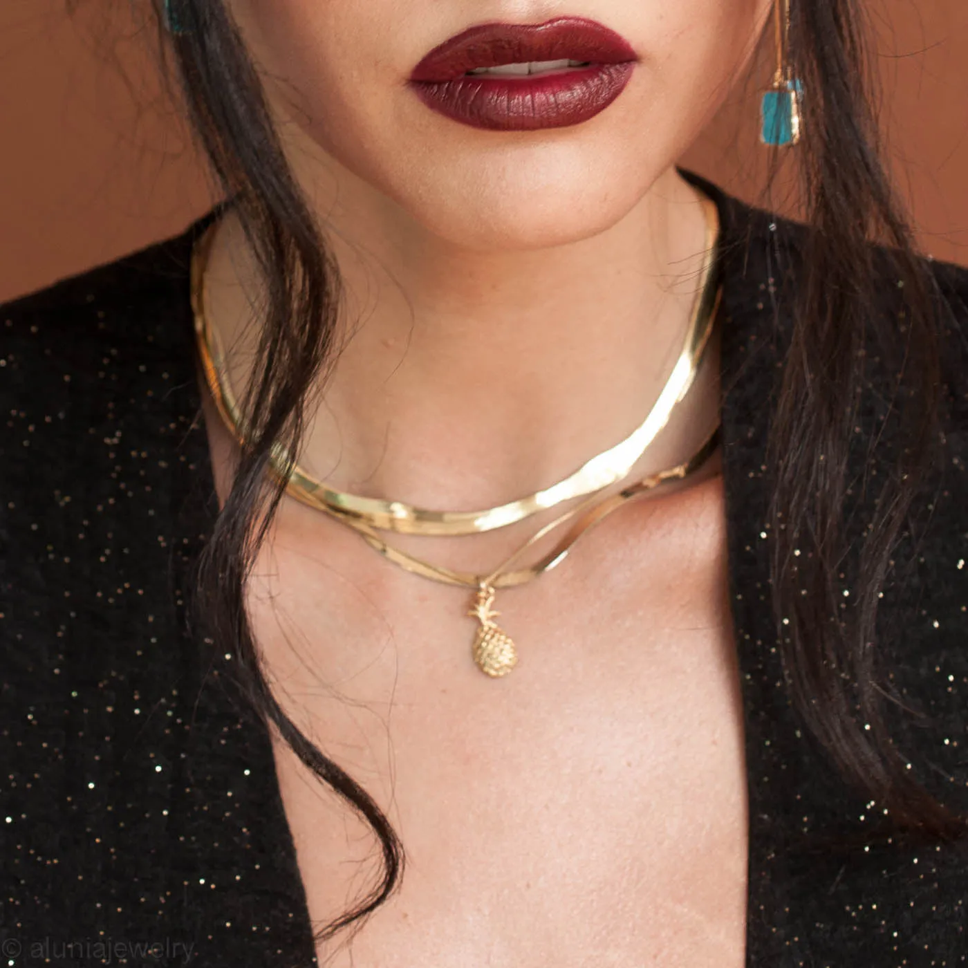 Pineapple Goddess Necklace In Gold