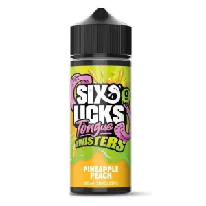 PINEAPPLE PEACH - 100ML SHORT FILL E-LIQUID BY SIX LICKS TONGUE TWISTERS