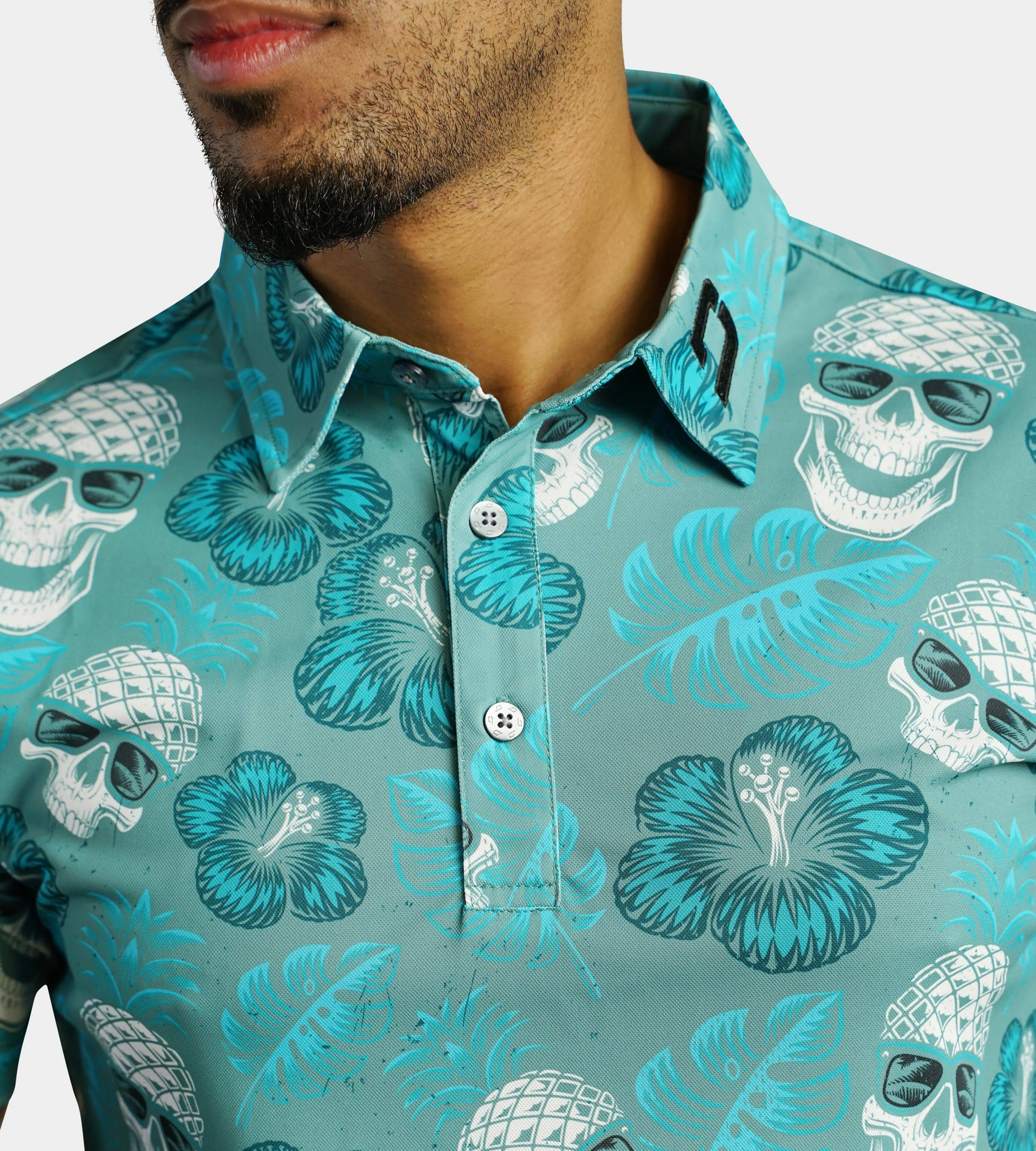 PINEAPPLE SKULLZ 2.0 POLO - SAGE