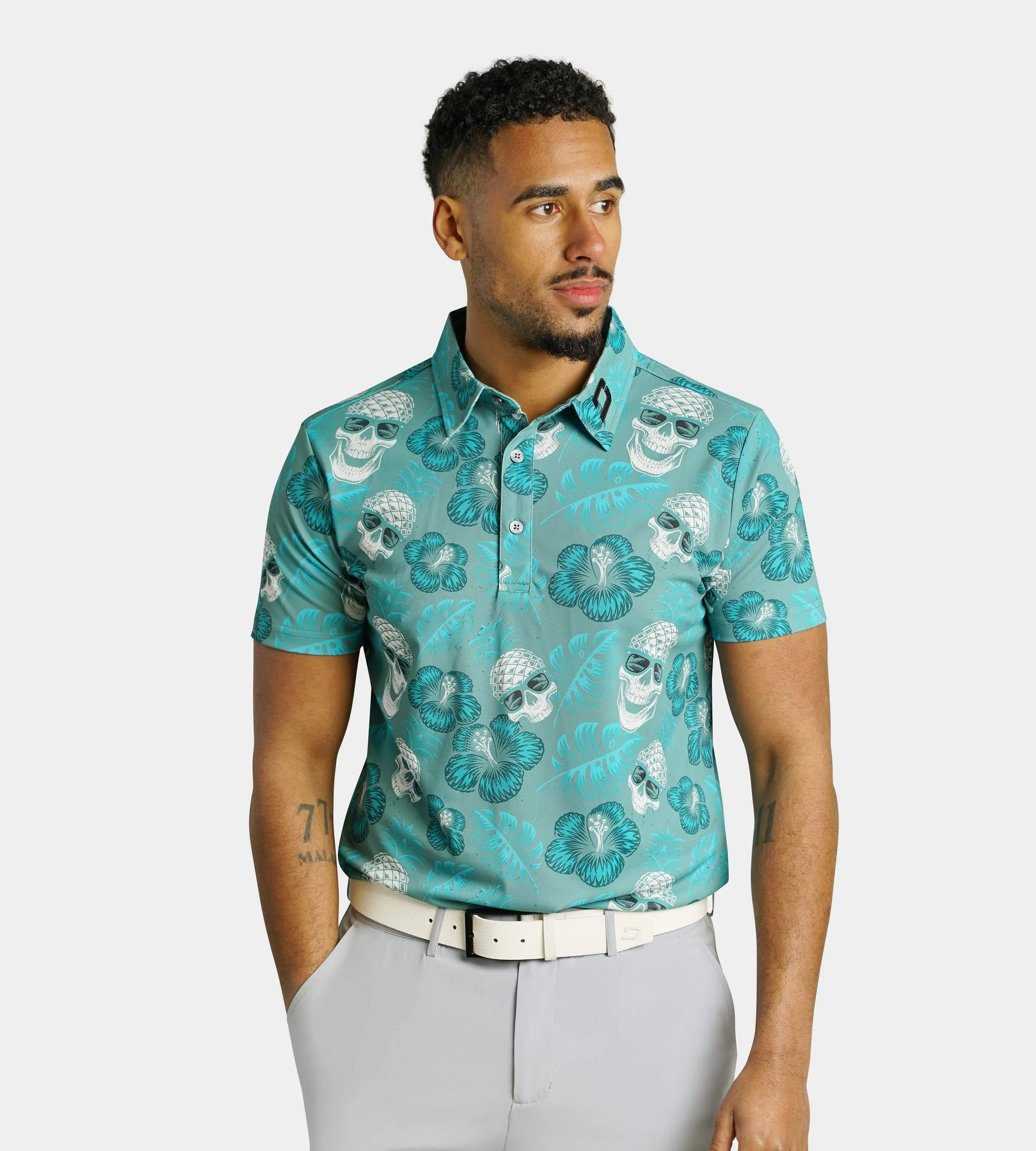 PINEAPPLE SKULLZ 2.0 POLO - SAGE