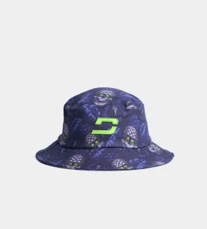 PINEAPPLE SKULLZ BUCKET HAT - NAVY / LIME