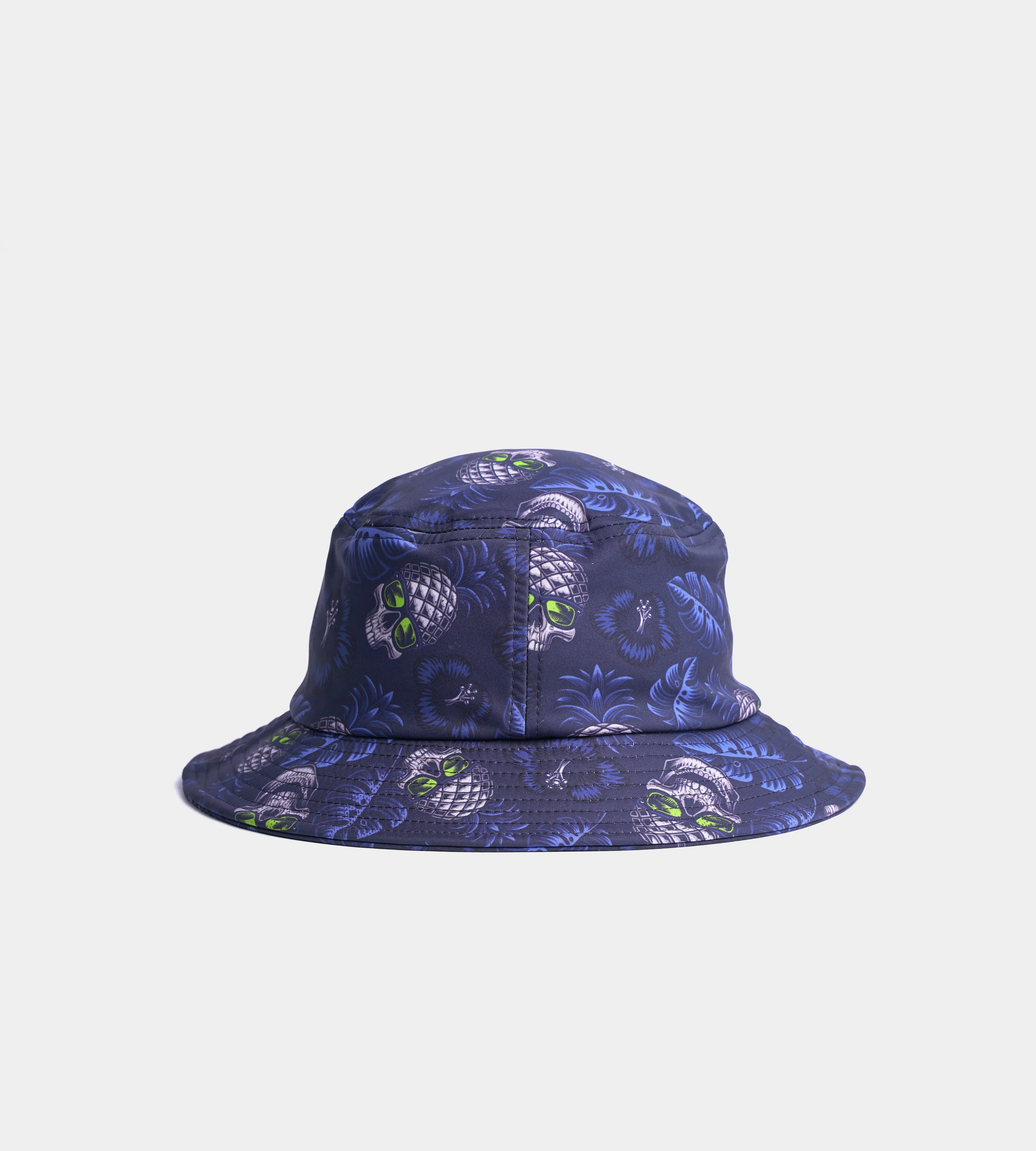 PINEAPPLE SKULLZ BUCKET HAT - NAVY / LIME