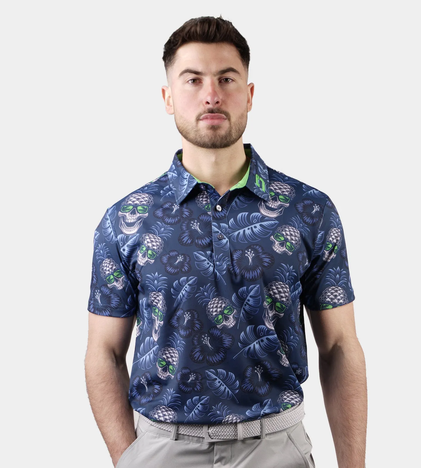 PINEAPPLE SKULLZ POLO - NAVY / LIME