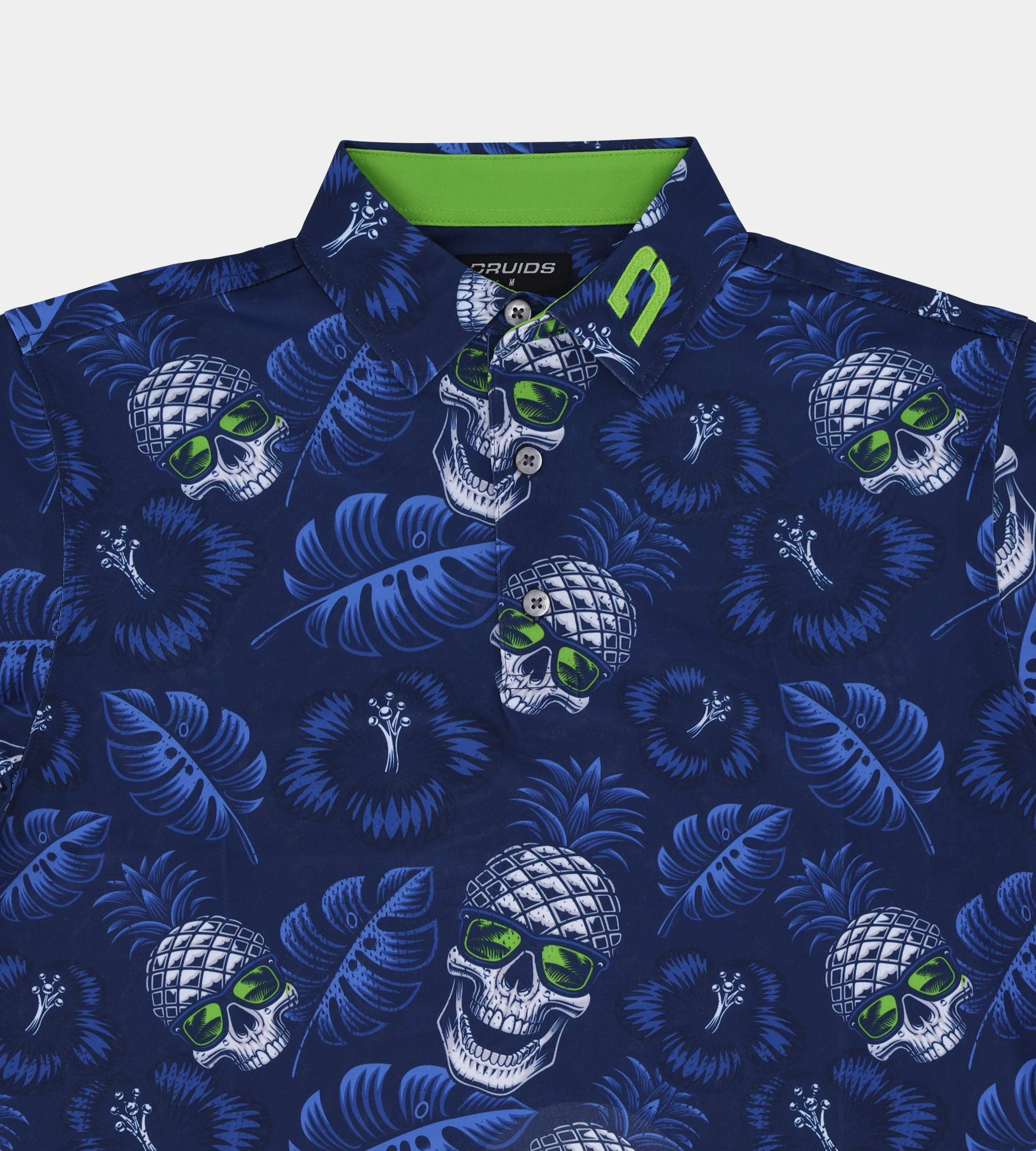 PINEAPPLE SKULLZ POLO - NAVY / LIME