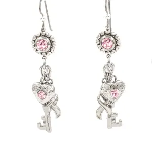 Pink Ribbon Awareness Crystal Earrings