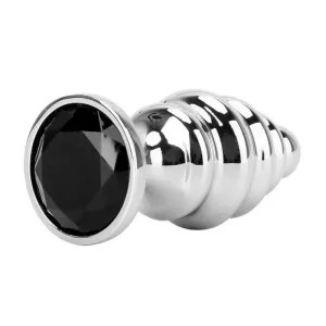 Plug Anal Diamant en Métal Spiral Noir