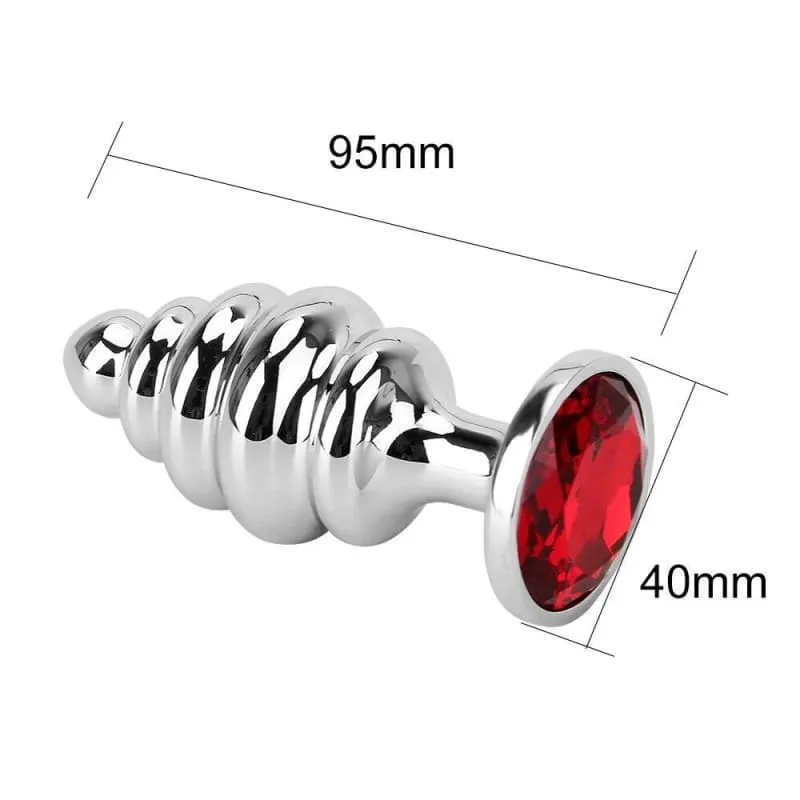 Plug Anal Diamant en Métal Spiral Vert