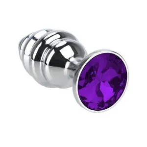 Plug Anal Diamant Métal Spiral Purple