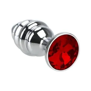 Plug Anal Diamant Métal Spiral Red