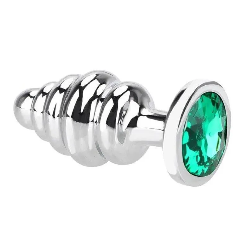 Plug Anal Diamant Spiral Vert