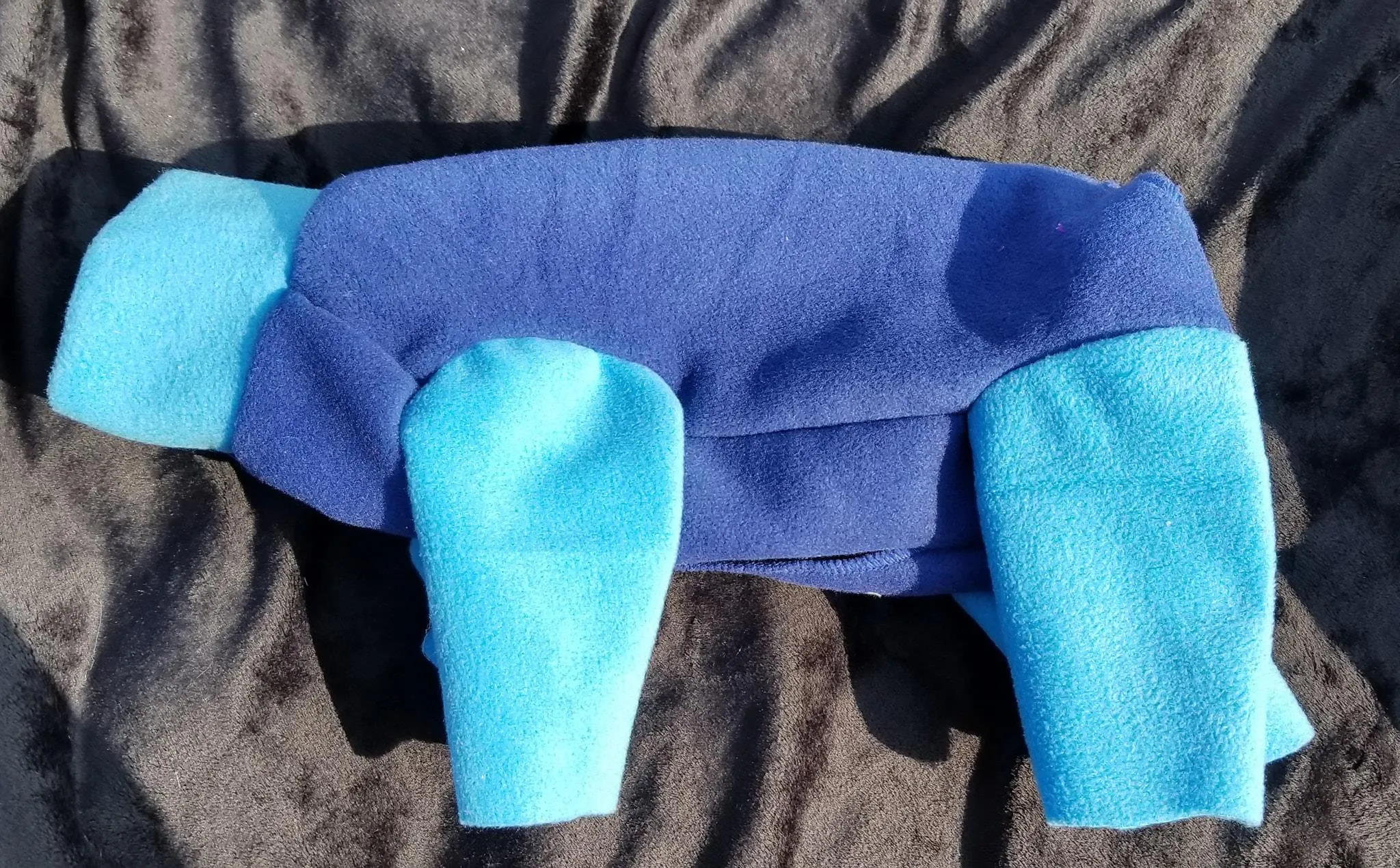 Plush Fleece - Blue with Blue