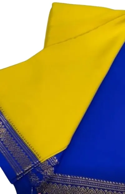 Pure Mysore Real Gold & Silver Zari Designer Silk Saree