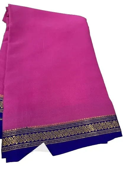 Pure Mysore Real Gold & Silver Zari Designer Silk Saree