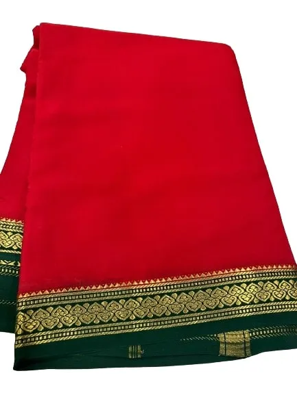Pure Mysore Real Gold & Silver Zari Designer Silk Saree