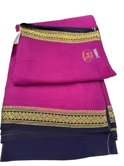 Pure Mysore Real Gold & Silver Zari Designer Silk Saree