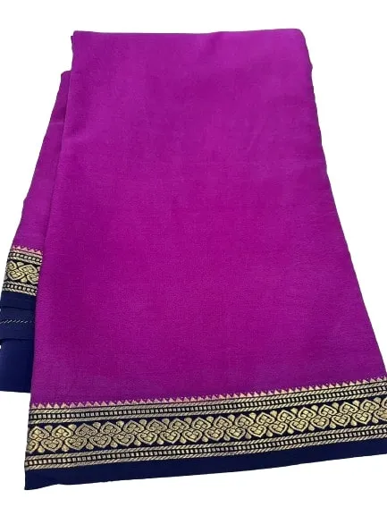 Pure Mysore Real Gold & Silver Zari Designer Silk Saree