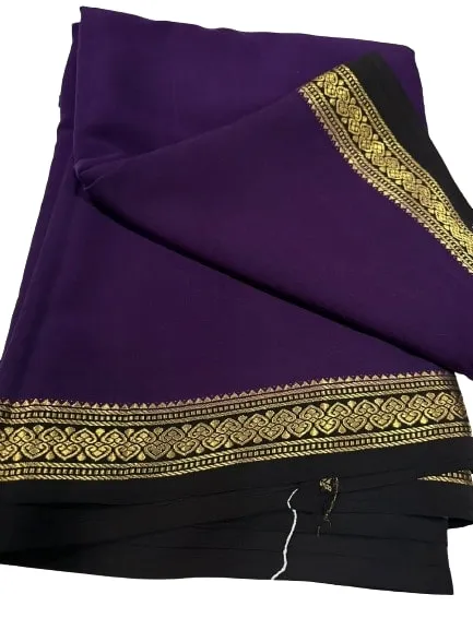 Pure Mysore Real Gold & Silver Zari Designer Silk Saree