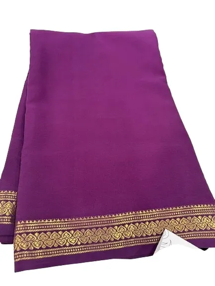 Pure Mysore Real Gold & Silver Zari Designer Silk Saree