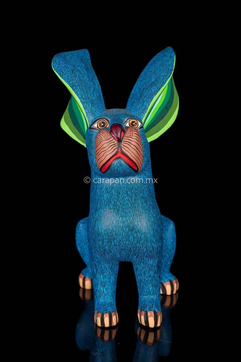 Rabbit Dog Fusion Mexican Wood Carving Alebrije