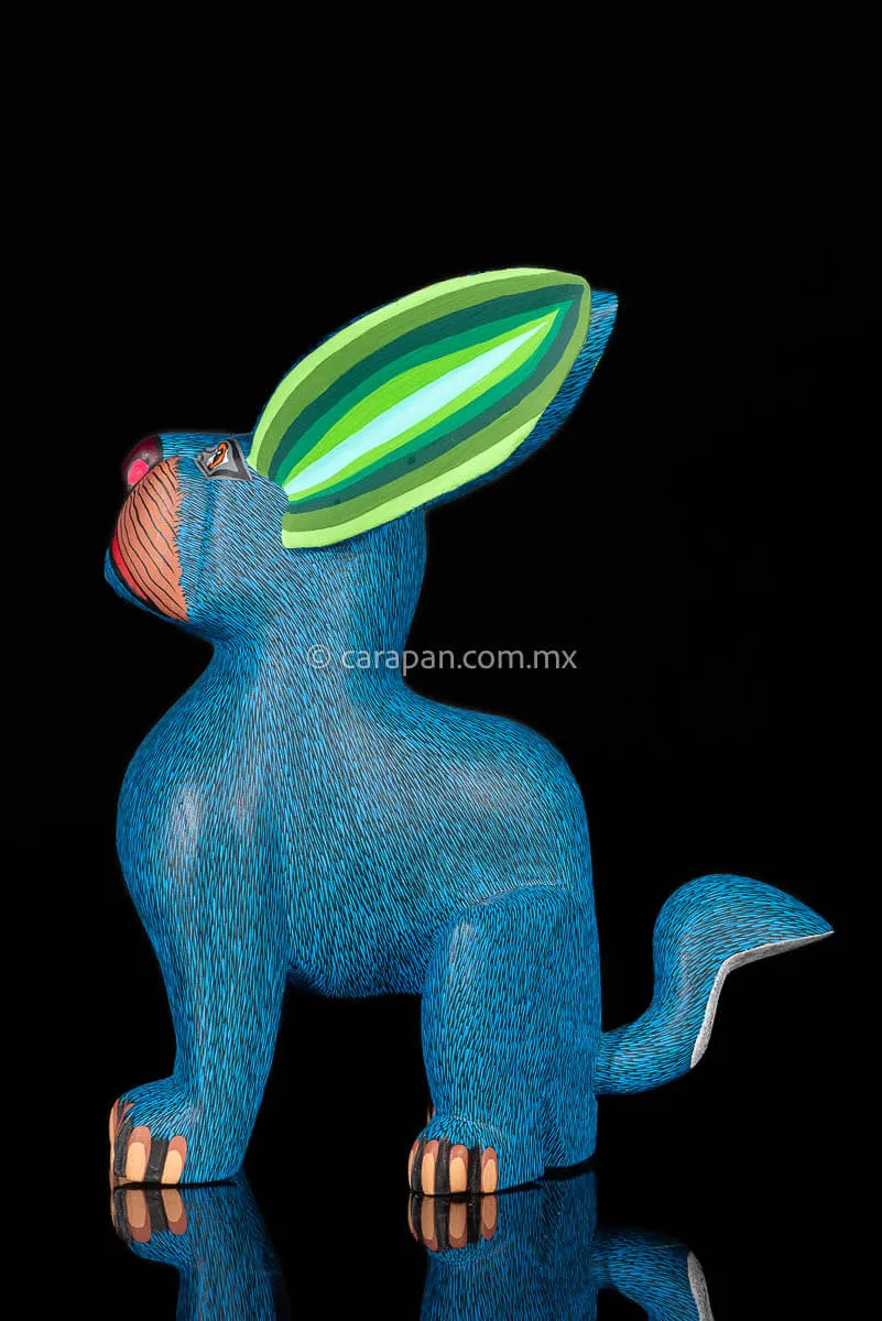 Rabbit Dog Fusion Mexican Wood Carving Alebrije