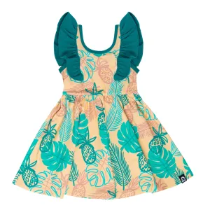 RAGS Tank Ruffle Swing Dress - Tropical Pineapple
